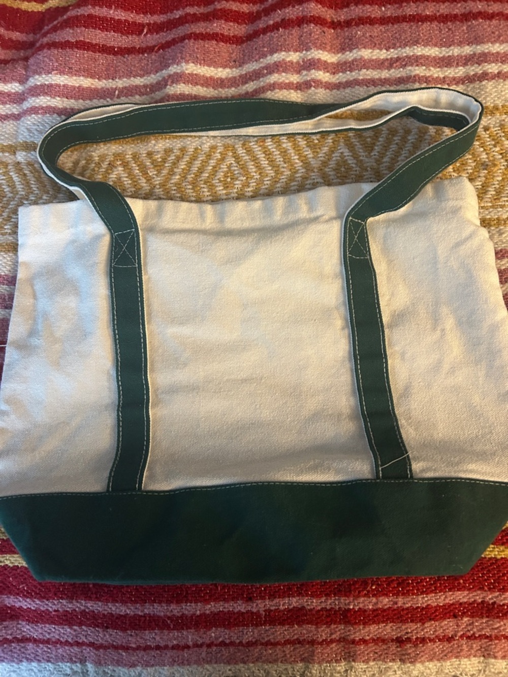 Amazon Canvas Hobo Tote in Cream and Dark Green